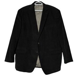Chaps Men's 46R Dark Navy Blue Corduroy Sport Coat Blazer Jacket Elbow Patches